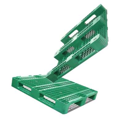 Direct wholesale supplier crates box 1100x1100 3 runner RFID warehouse plastic pallet